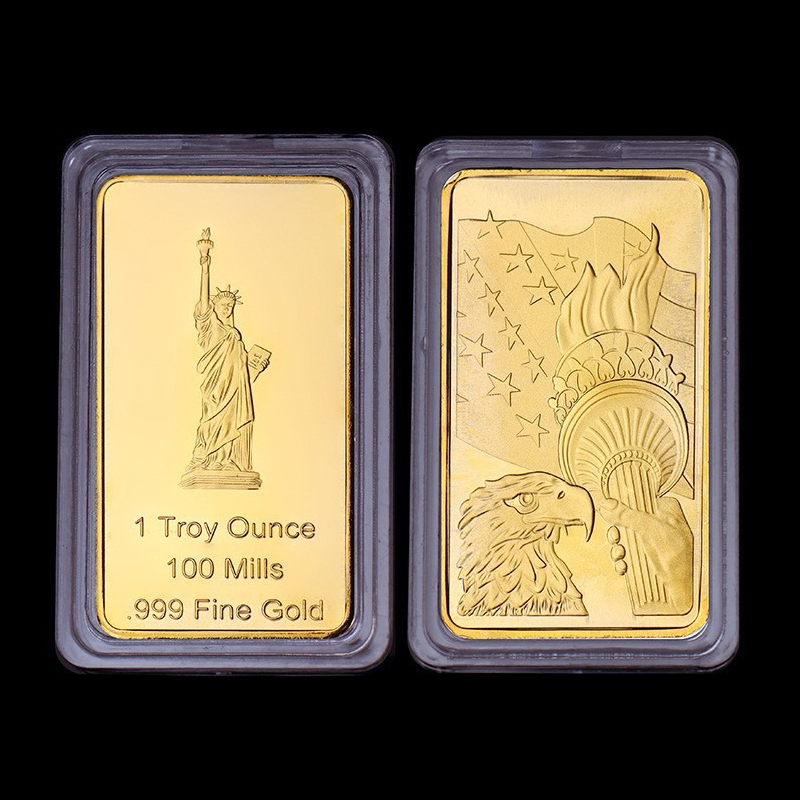 USA Eagle Statue of Liberty 1 ounce Gold Bar