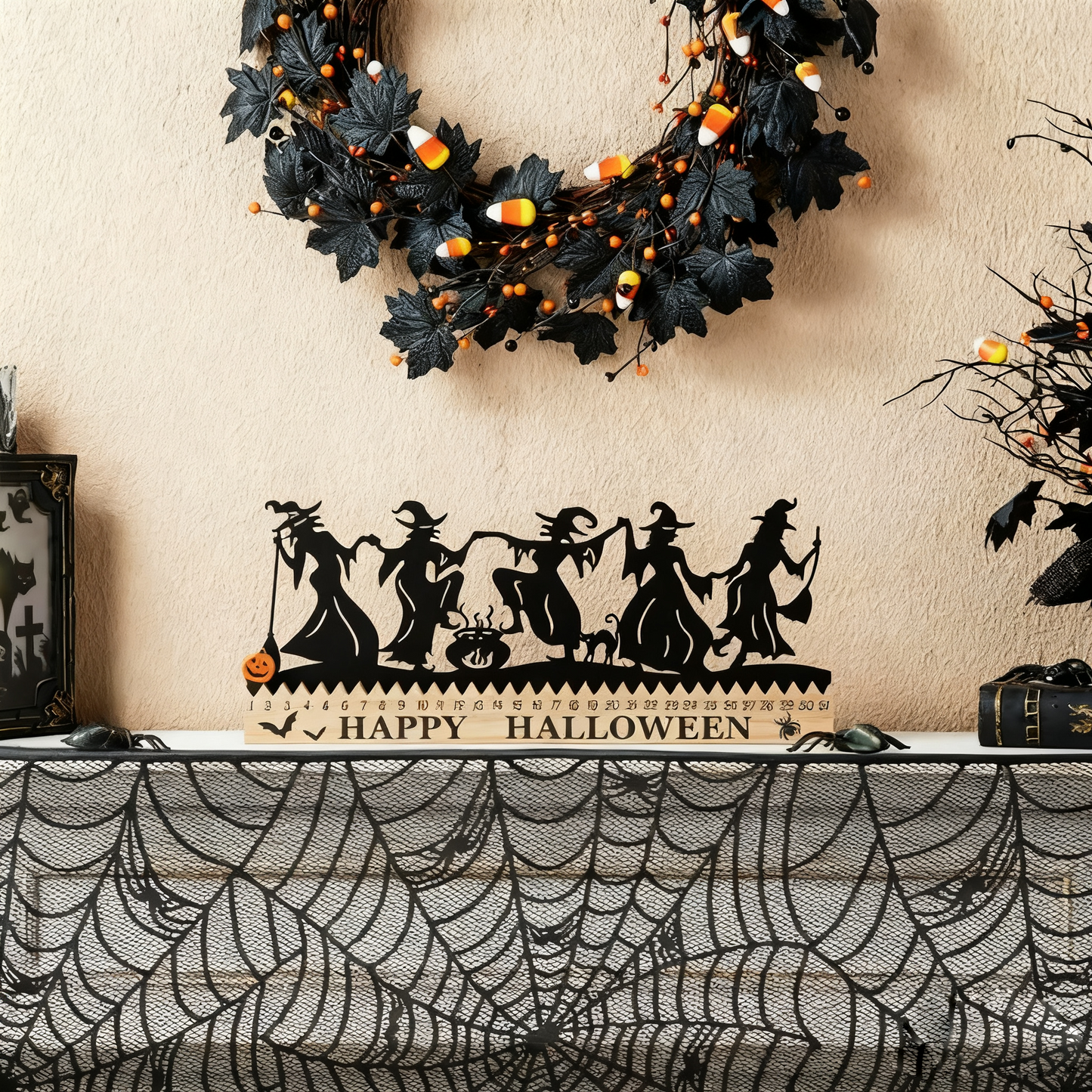 Halloween Witch Countdown Table Centerpiece