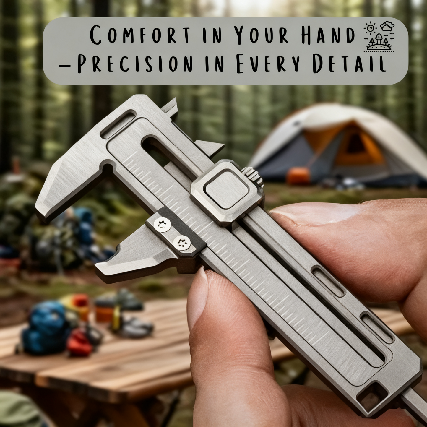 Titanium Mini Caliper with 9+ Functions in One