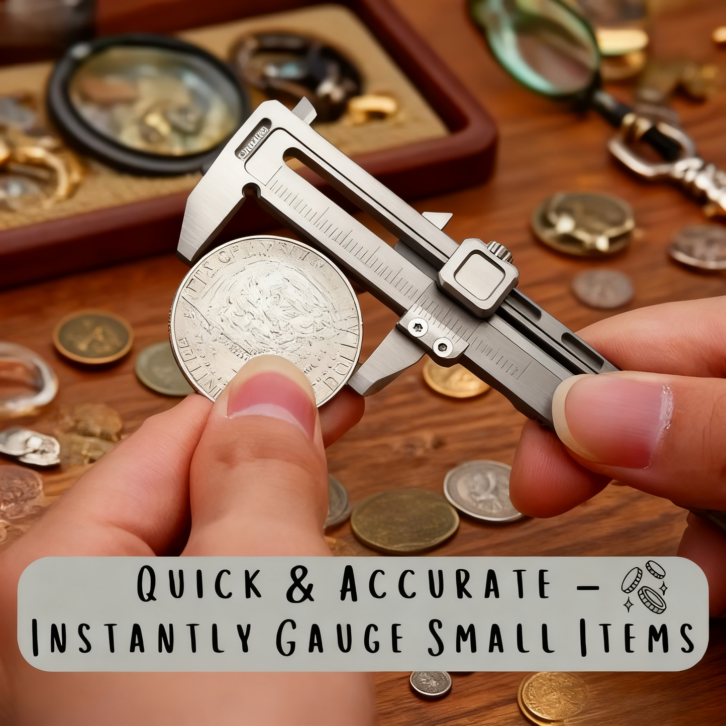 Titanium Mini Caliper with 9+ Functions in One