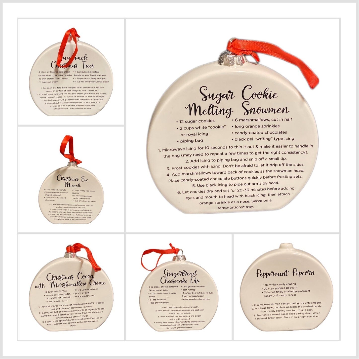 Temptations Christmas Recipe Tabletop Ornament
