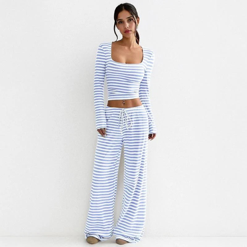 Women's Striped 2 Piece Sets Fall Outfits