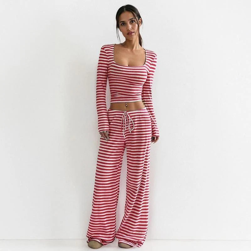 Women's Striped 2 Piece Sets Fall Outfits