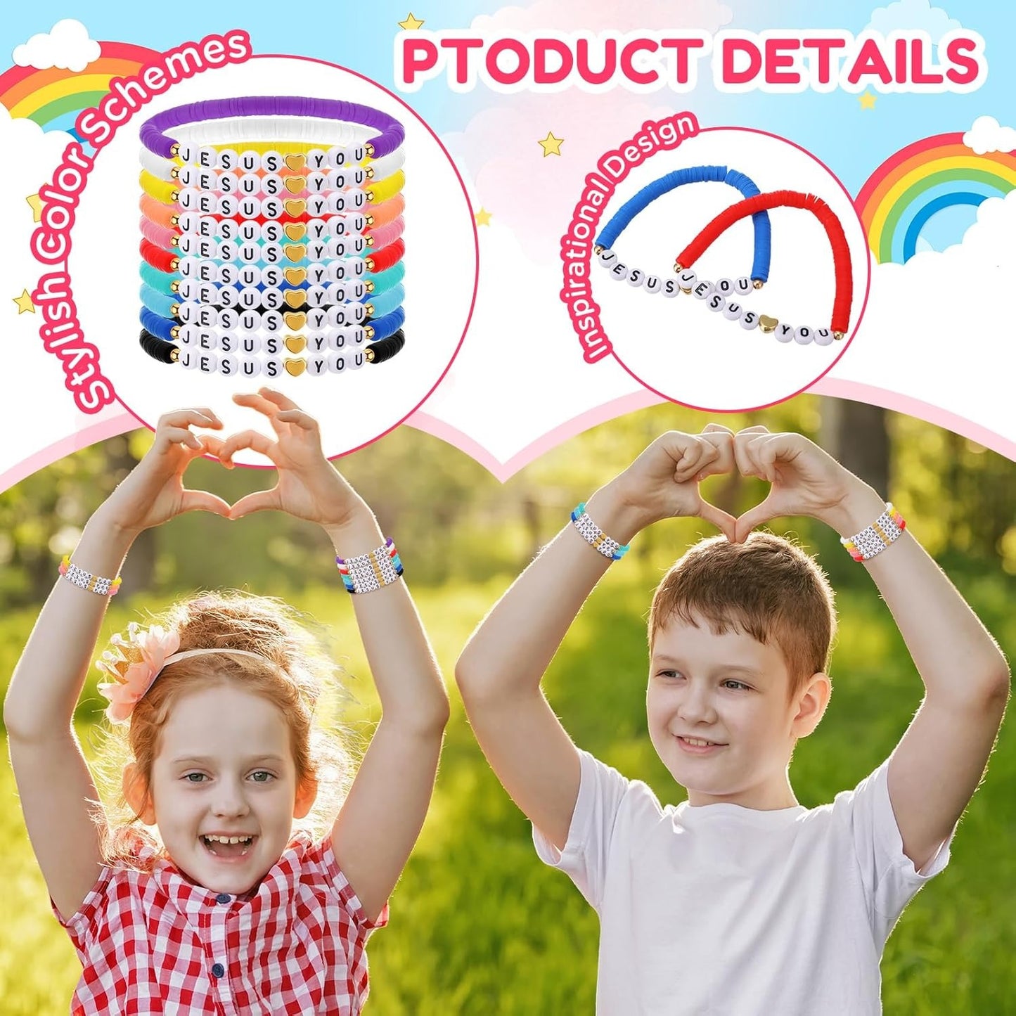 20 Pcs Jesus Loves You Bracelets