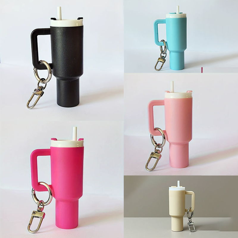 Mini Plastic Container Bottle Keychain