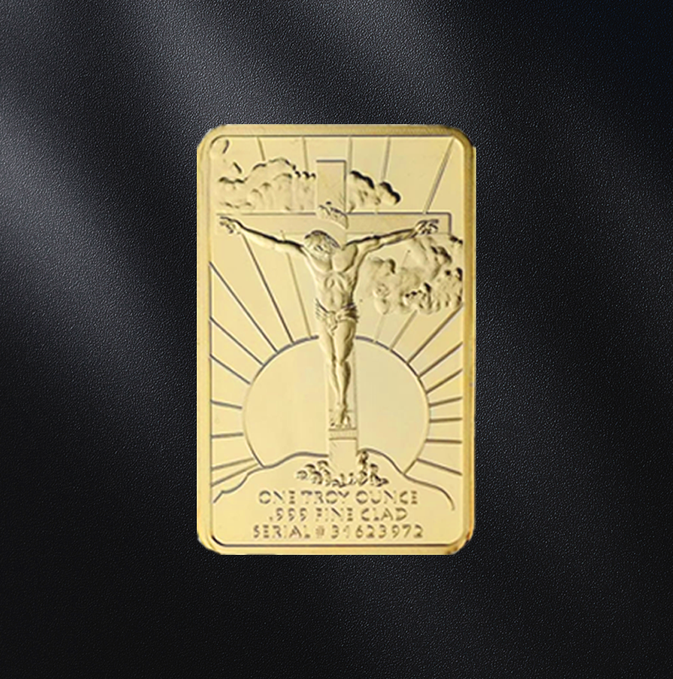 1 Troy Ounce Religious Themed Gold Clad Bar