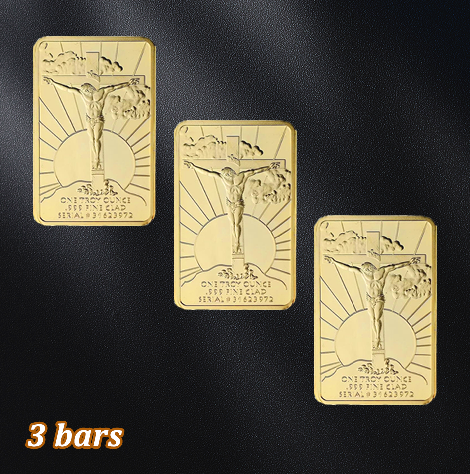 1 Troy Ounce Religious Themed Gold Clad Bar