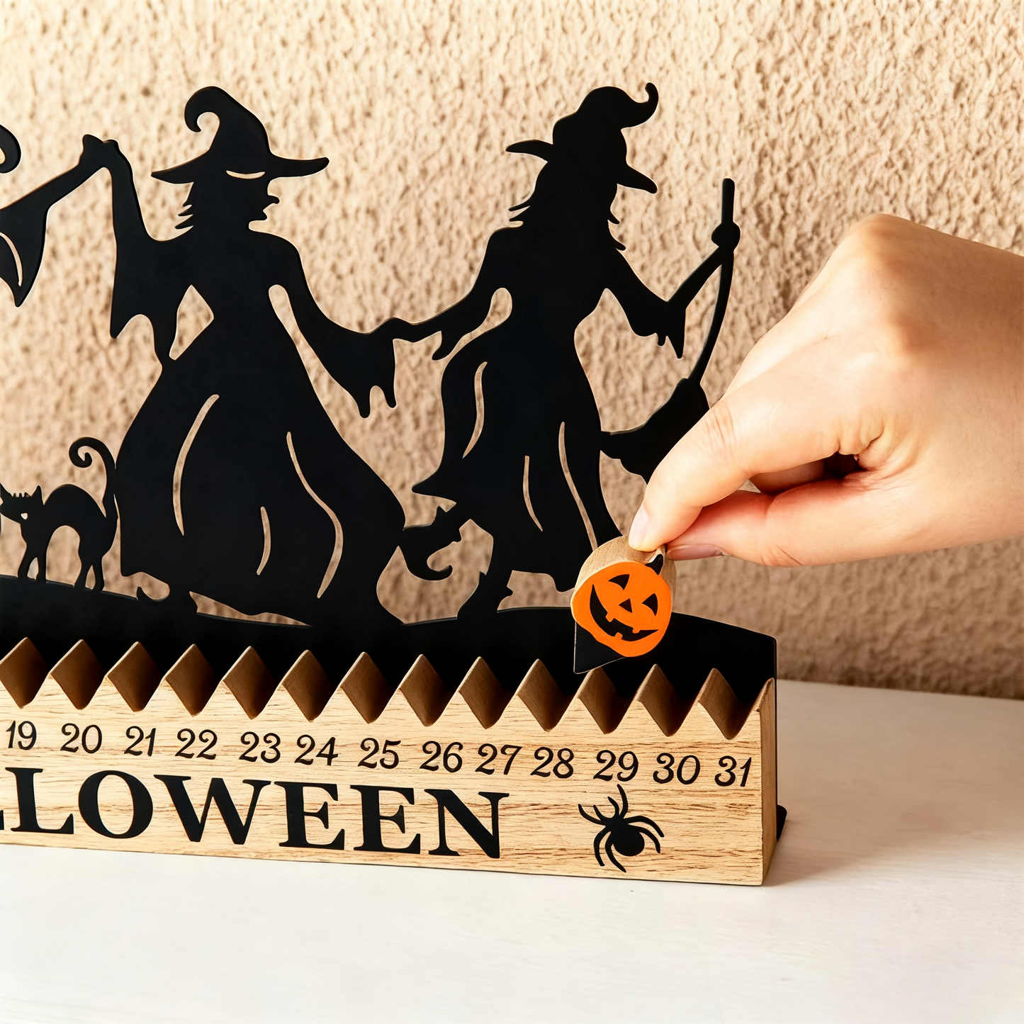 Halloween Witch Countdown Table Centerpiece