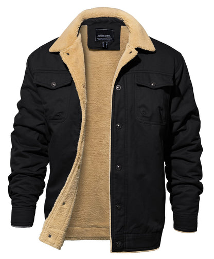 Men's Winter Jacket Thick Thermal Cotton Warm Fleece Lined Coat