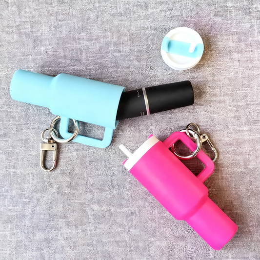 Mini Plastic Container Bottle Keychain