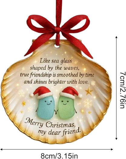 Sea Glass Shell Friendship Ornament
