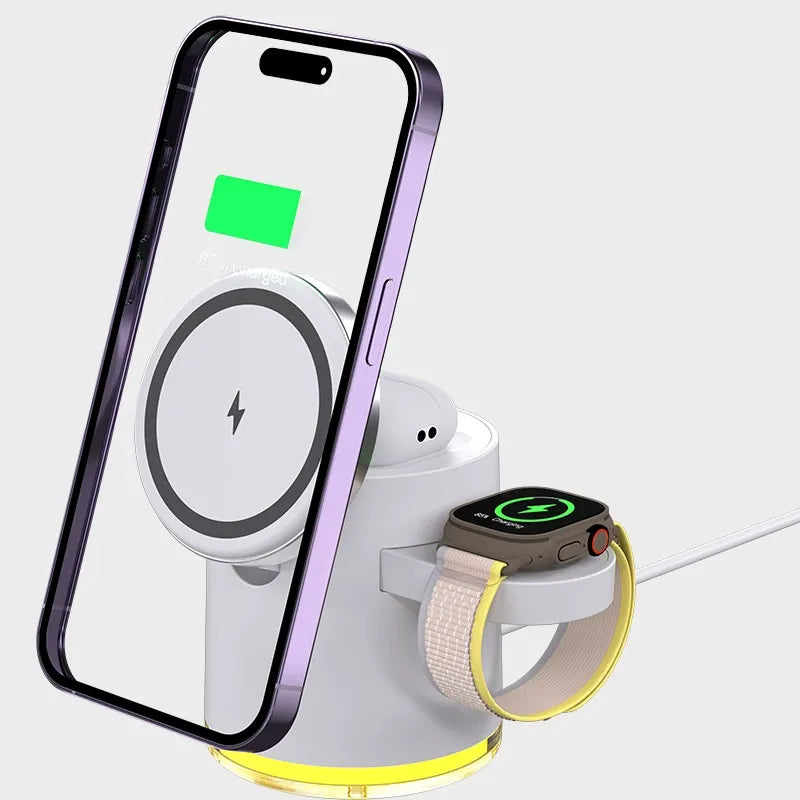 Qi2 Certified 3 in 1 Magnetic Wireless Charging Station