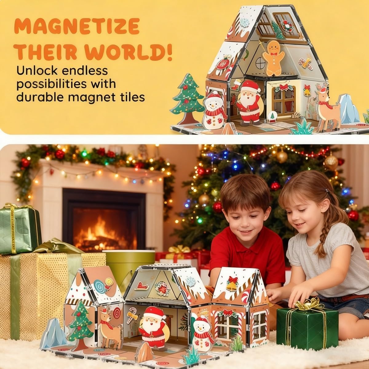 Magnetic Gingerbread House Building Set
