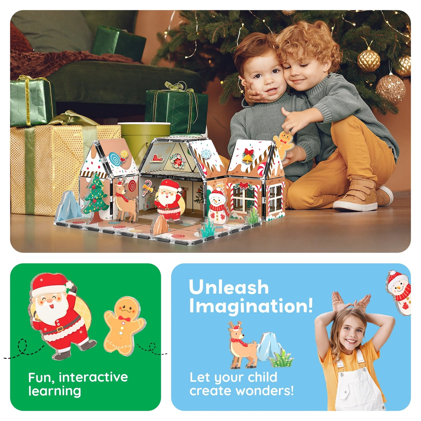 Magnetic Gingerbread House Building Set