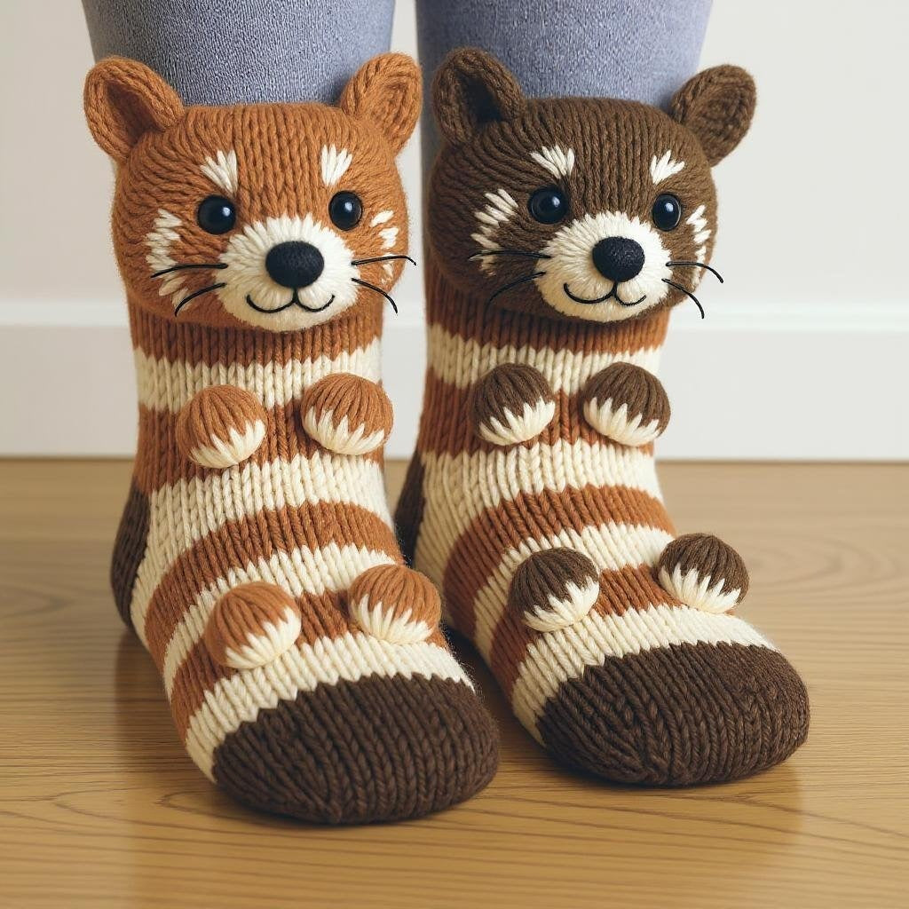 🎄3D Knit Animal Socks