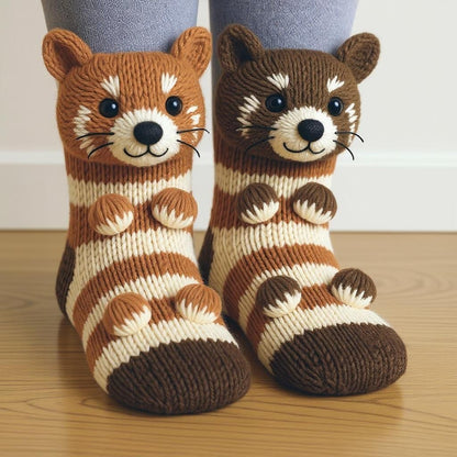 🎄3D Knit Animal Socks