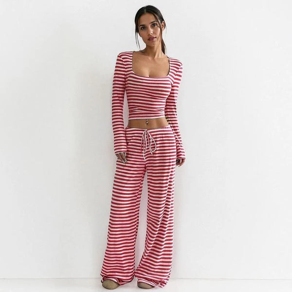 Women's Striped 2 Piece Sets Fall Outfits