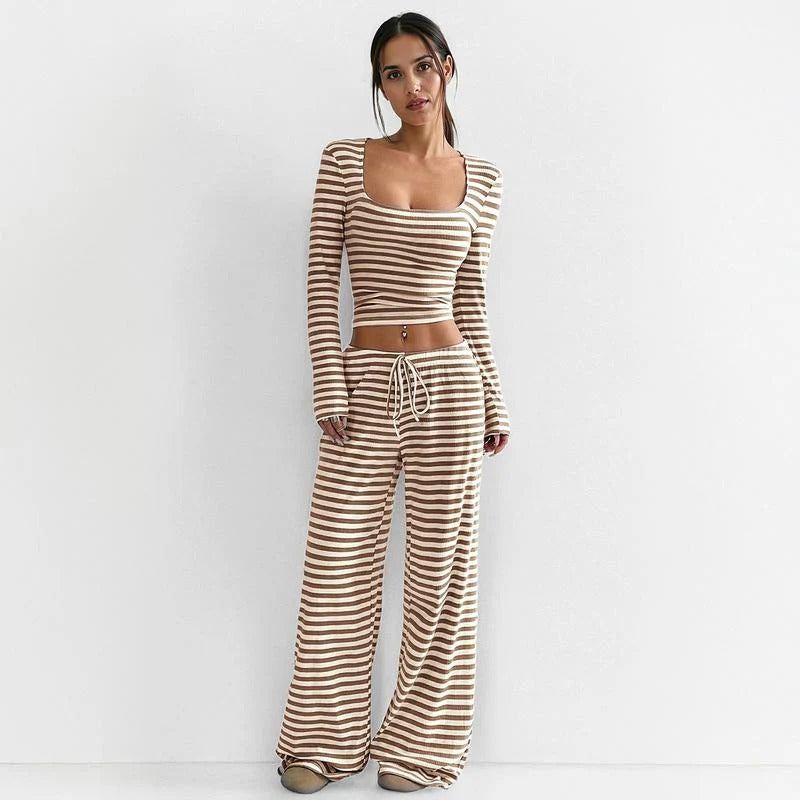 Women's Striped 2 Piece Sets Fall Outfits