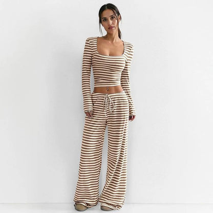 Women's Striped 2 Piece Sets Fall Outfits