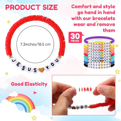 20 Pcs Jesus Loves You Bracelets